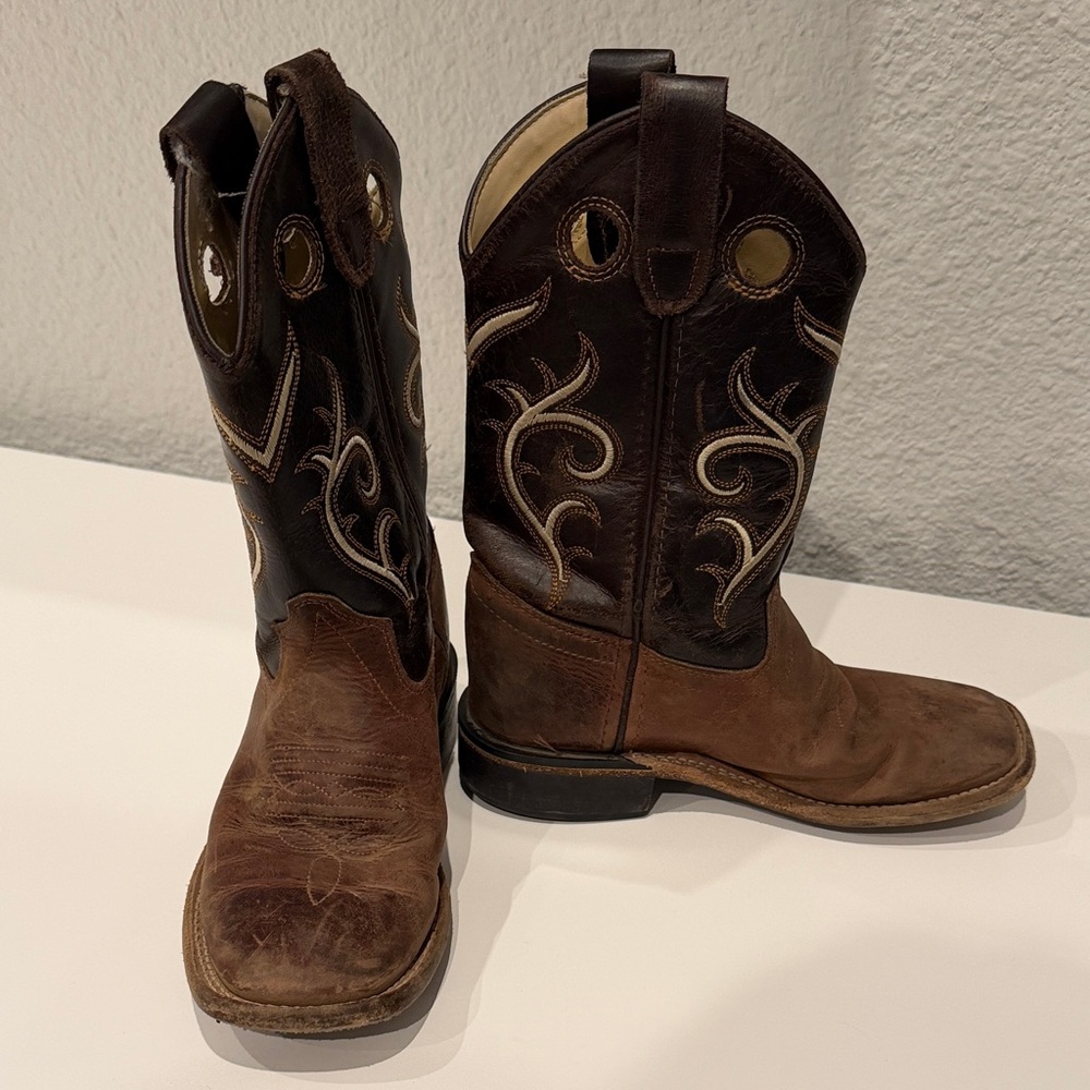 Kids Brown Western Leather Boots